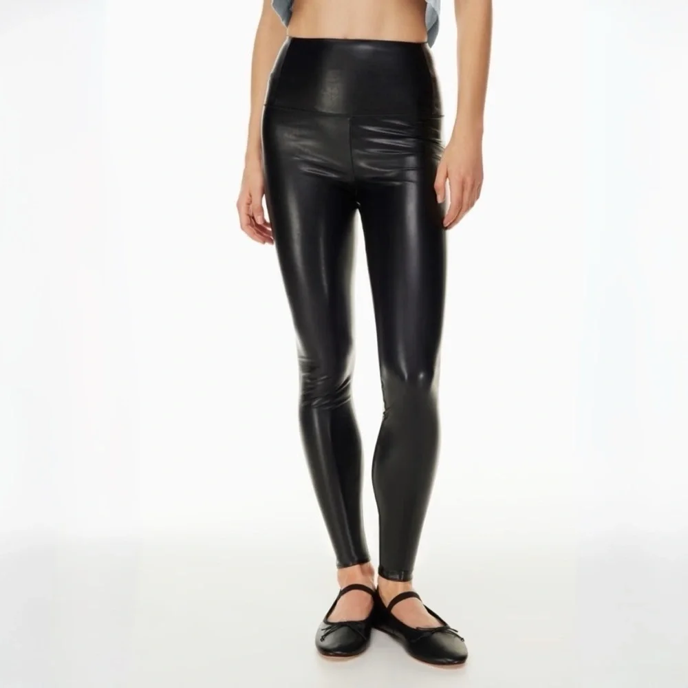 Aritzia Wilfred Free Black Daria Vegan Leather Pant Leggings Size XXS - Picture 3 of 16